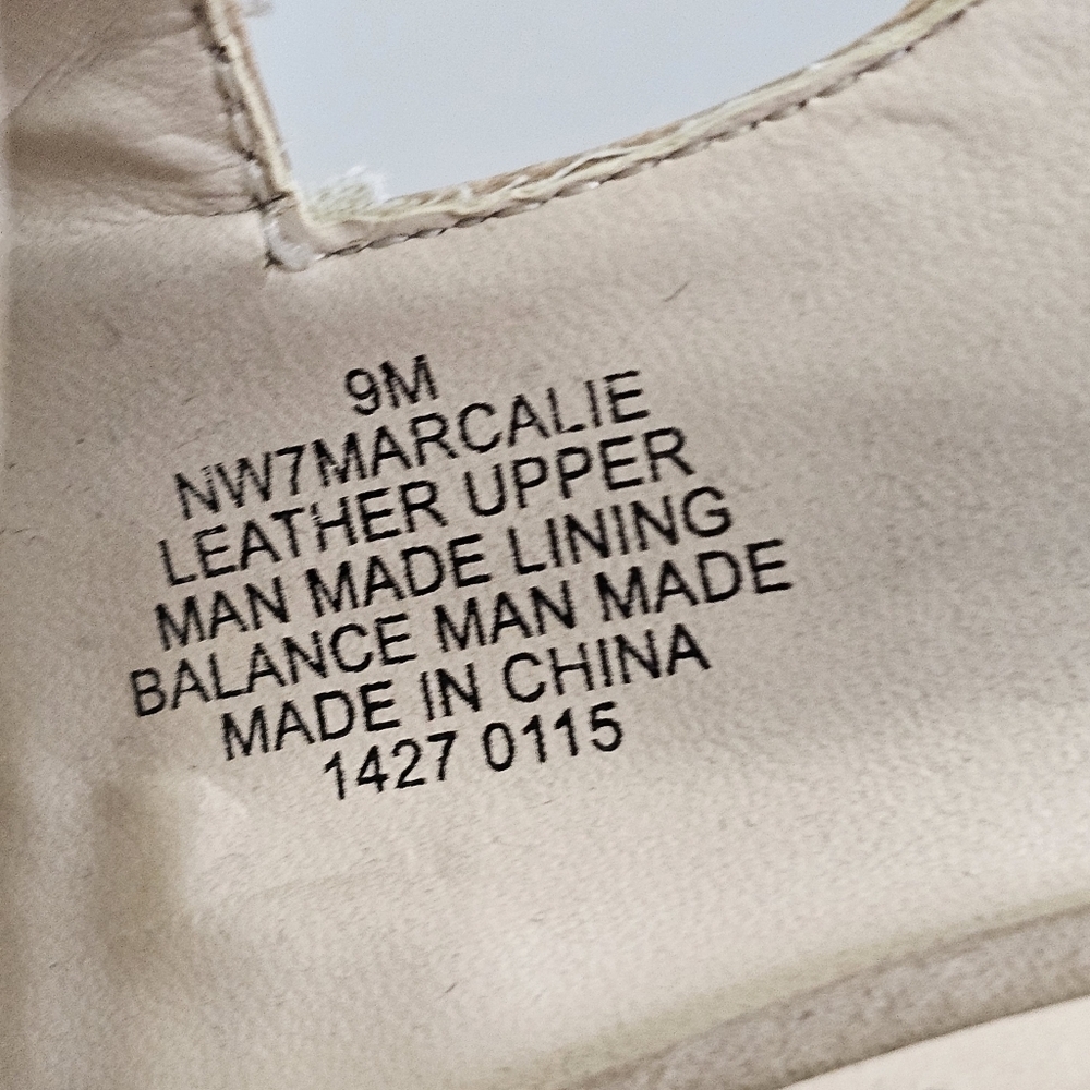 Ninewest open toe leather neutral beige platform heels size 9 - Picture 11 of 12